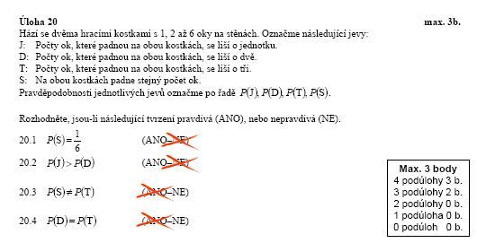 Matematika - vyšší úroveň - úloha 20 - výsledek