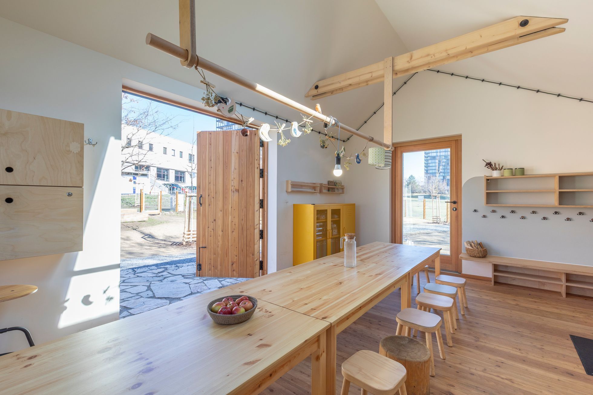 lesní školka, školka, Žižkov, Praha, stavba, architektura