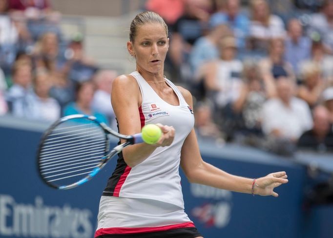 Karolína Plíšková ve finále US Open 2016 s Angelique Kerberoovu.