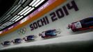 Russia's Natalja Khoreva speeds down the track in the women's singles luge event of the Sochi 2014 Winter Olympic Games, at the Sanki Sliding Center, Rosa Khutor February