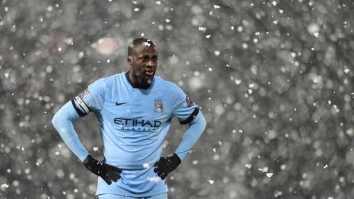 Manchester City (Yaya Touré) ve sněhové vánici