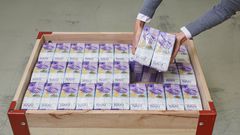 Hotovost Švýcarský frank 1000 bankovky