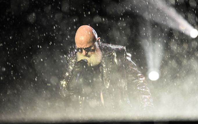 Snímek z koncertu kapely Judas Priest na festivalu Masters of Rock.