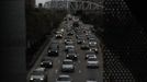 People drive at lower Manhattan in New York, October 28, 2012. Tens of millions of East Coast residents scrambled on Sunday to prepare for Hurricane Sandy, which could make landfall as the largest storm to hit the United States, bringing battering winds, flooding and even heavy snow. REUTERS/Eduardo Munoz (UNITED STATES - Tags: ENVIRONMENT DISASTER)