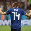 Takaši Inui slaví gól v zápase Belgie - Japonsko na MS 2018