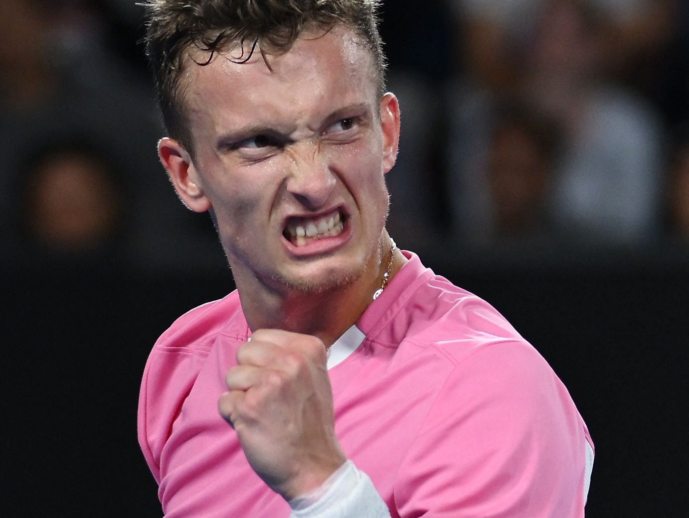 Jiří Lehečka v zápase 3. kola Australian Open s Benjaminem Bonzim