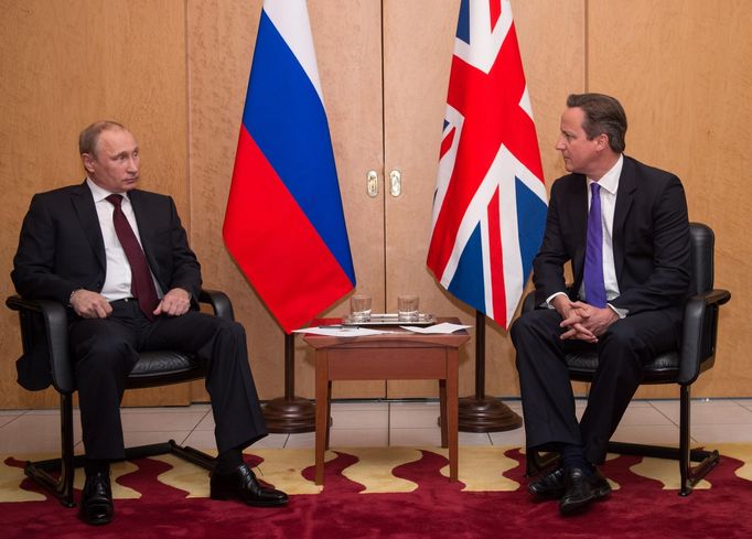 Setkání Putin-Cameron, 5. 6. 2014.