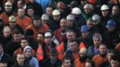 Arcelor Mittal workers from several Liege sites attend a general assembly in Liege January 28, 2013. ArcelorMittal the world's largest steel producer, plans to shut a coke plant and six finishing lines at its site in Liege Belgium, affecting 1,300 employees, the group said on last week. REUTERS/Yves Herman (BELGIUM - Tags: BUSINESS CIVIL UNREST BUSINESS EMPLOYMENT) Published: Led. 28, 2013, 11:51 dop.