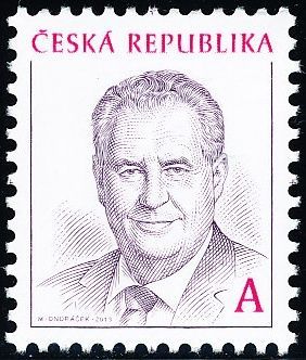 Poštovní známka s prezidentem Milošem Zemanem