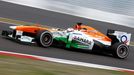 Force India Formula One driver Paul di Resta of Britain steers his car during the first practice session of the German F1 Grand Prix at the Nuerburgring racing circuit Ju