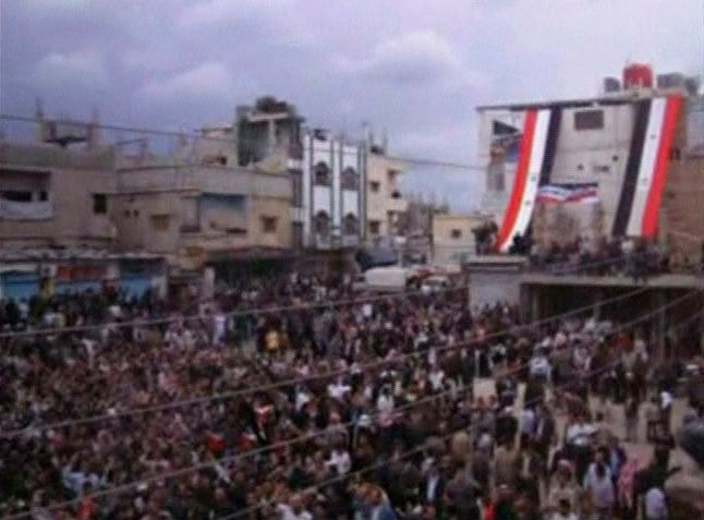 Syrské protesty: Demonstrace ve městě Jasim