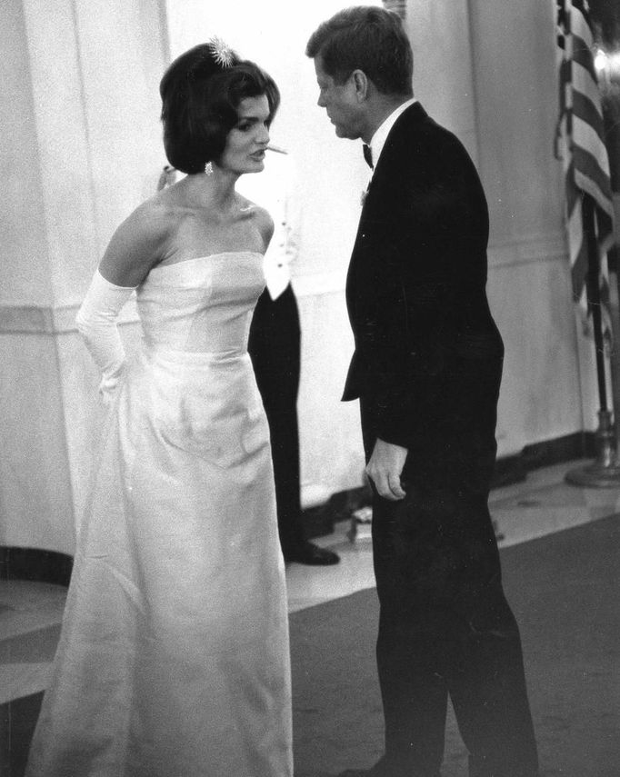 Former United States President John F. Kennedy and first lady Jackie Kennedy attend a dinner in honor of Andre Malraux, minister of state for cultural affairs of France, in Washington, in this handout image taken on May 11, 1962.