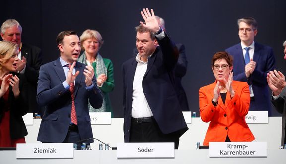 Markus Söder na sjezdu sesterské CDU. 