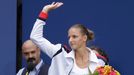 Karolína Plíšková ve finále US Open 2016 s Angelique Kerberoovu.