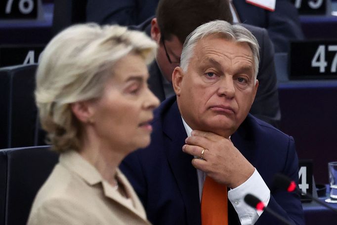 Šéfka Evropské komise Ursula von der Leyenová a maďarský premiér Viktor Orbán.