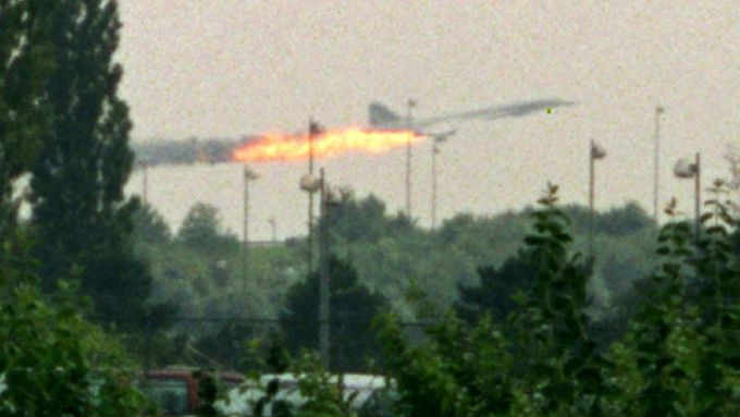 Hořící Concorde společnosti Air France