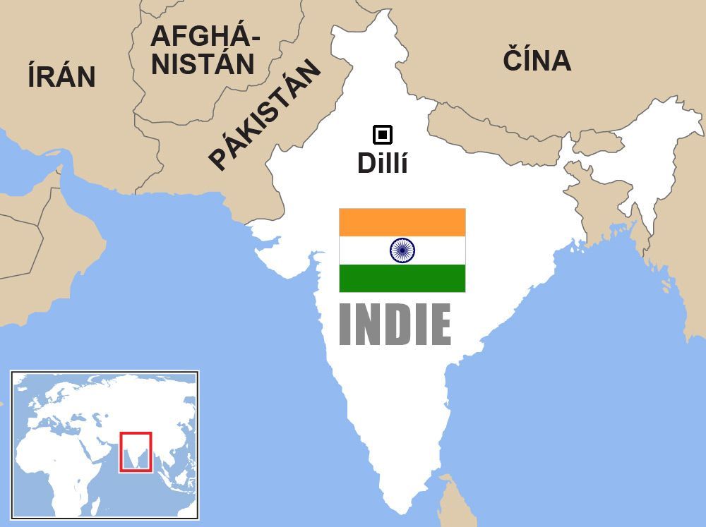 Indie, mapa