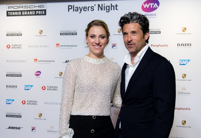 Players party Stutgart: Angelique Kerberová, Patrick Dempsey