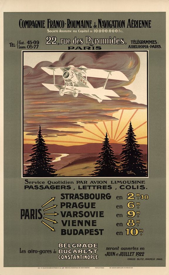 Propagační leták letecké společnosti CIDNA z roku 1922.