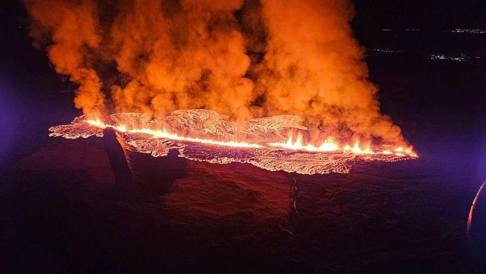 Sopečná erupce na Islandu.