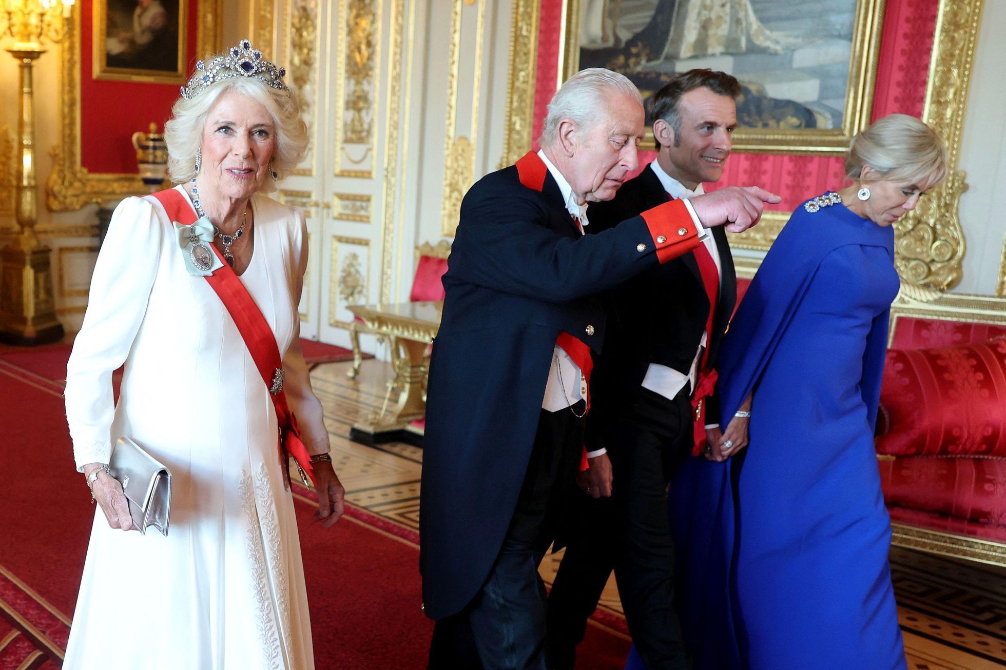 Macron, Charles II. večeře, Windsor, Velká Británie, návštěva