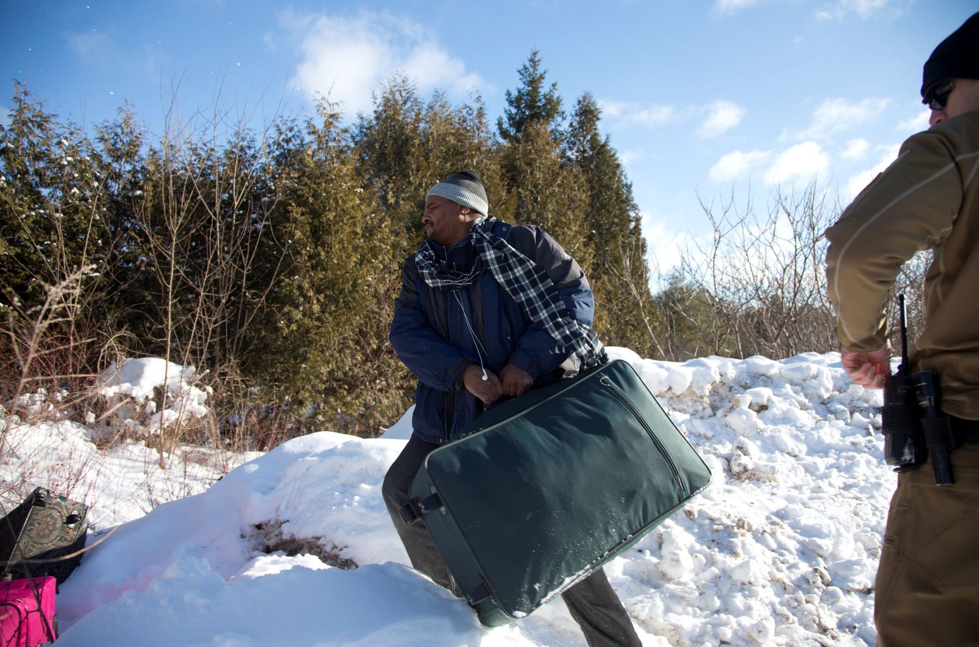 Uprchlíci na kanadsko-americké hranici, únor 2017