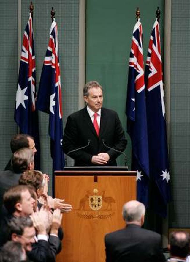 Blair v australském parlamentu