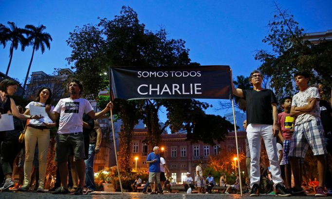 "Jsme Charlie" zní také v brazilském Rio de Janeiru.