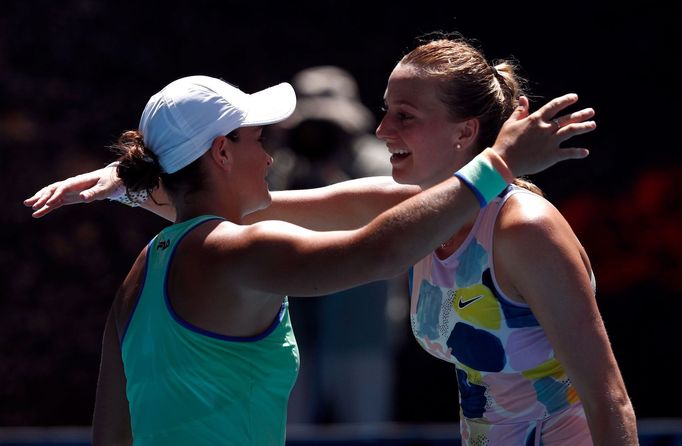 Petra Kvitová a Ashleigh Bartyová po vzájemném zápase na Australian Open 2020