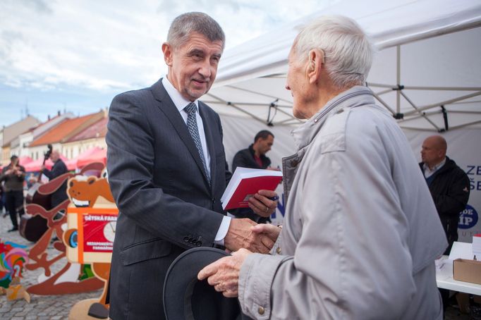 Andrej Babiš, politická předvolební kampaň, Hnutí ANO 2011, Rakovník, 12. 10. 2017