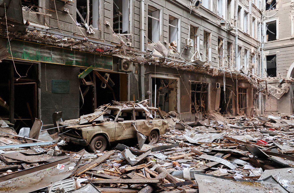 Foto / Charkov / Ukrajina / Bombardování / Boje na Ukrajině 2022 / 3. 3. 2022