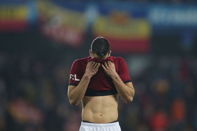 Smutek Sparty po zápase 23. kola Sparta - Zlín