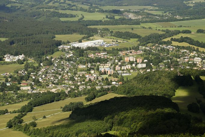 Pohled na město Zlaté Hory v okrese Jeseník