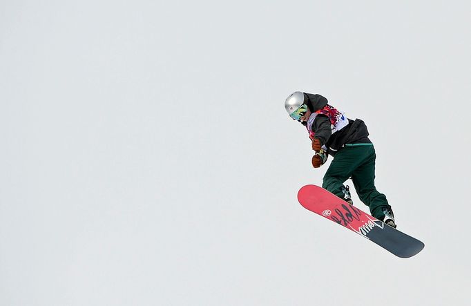 Šárka Pančochová v kvalifikaci slopestylu na hrách v Soči