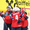 Norové slaví gól v zápase MS 2024 Česko - Norsko