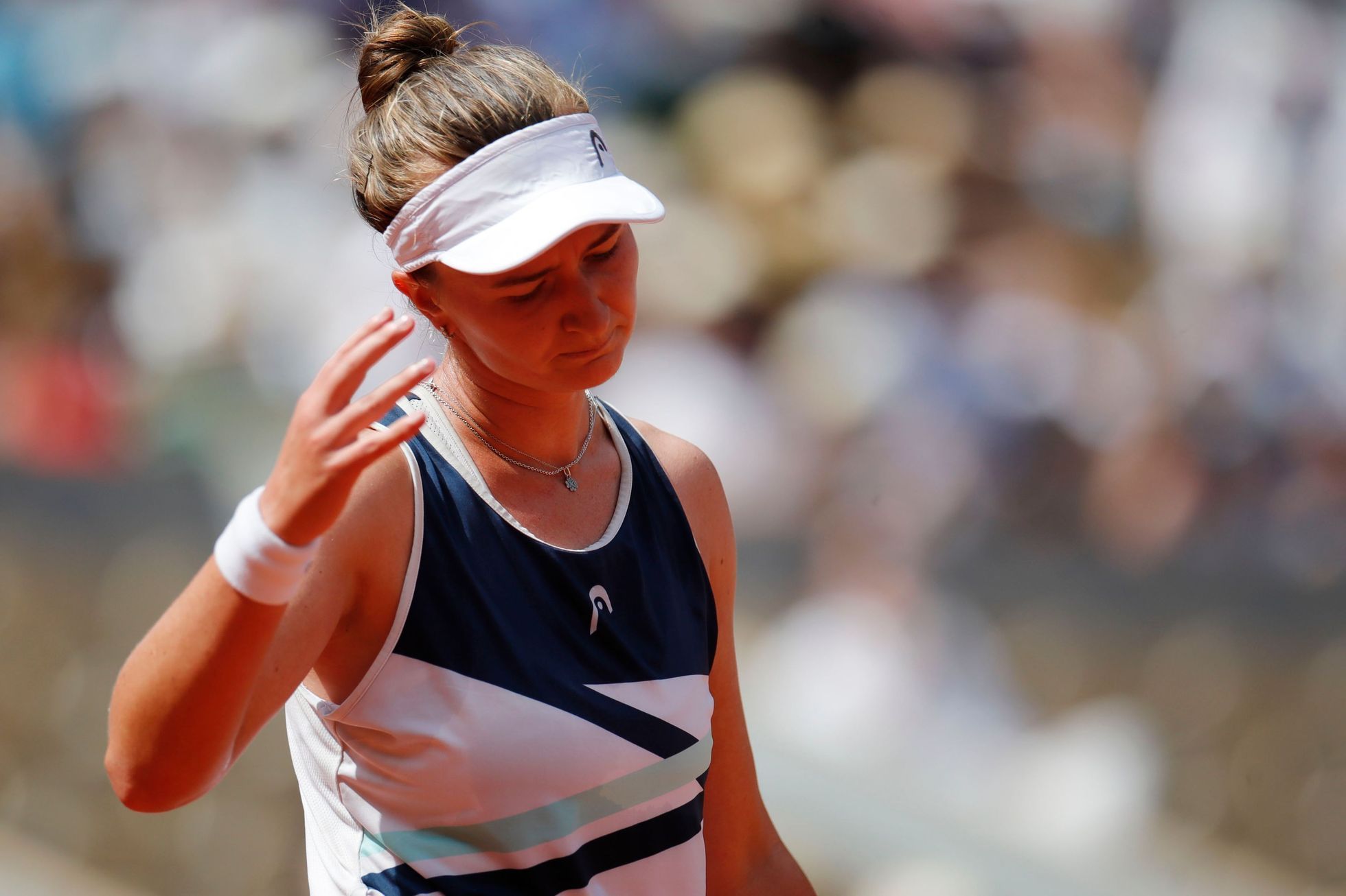 Barbora Krejčíková ve finále French Open 2021 s Anastasií Pavljučenkovovou