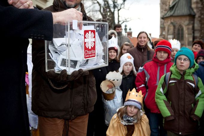 Zahájení sbírky v Brně na Petrově.