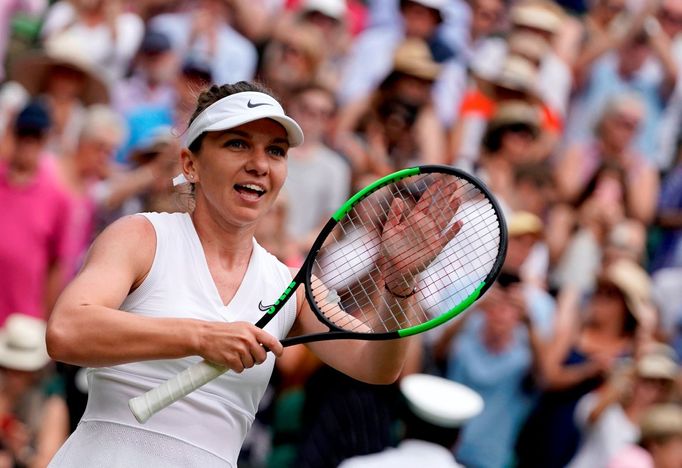 Simona Halepová v semifinále Wimbledonu 2019