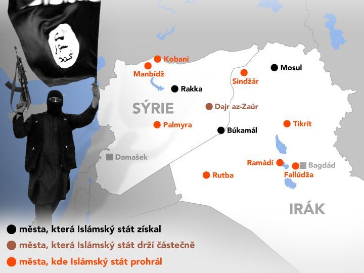Válečná mapa Islámského státu