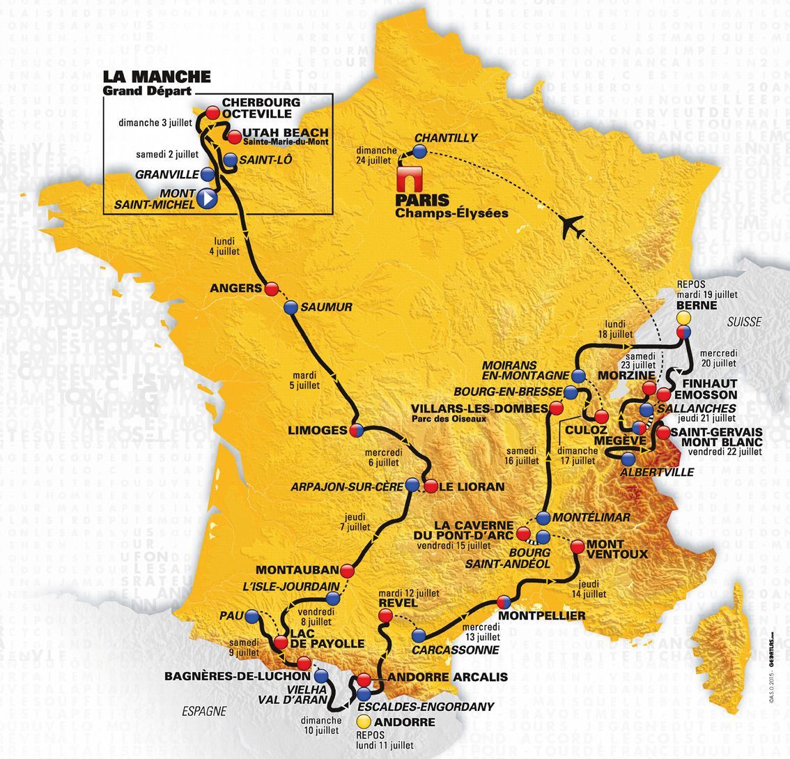Tour de France 2016 - mapa