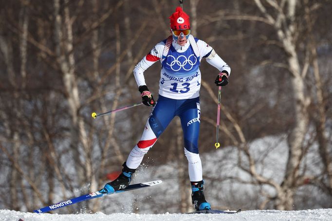 Markéta Davidová v hromadném závodě na 12,5 km na ZOH 2022 v Pekingu