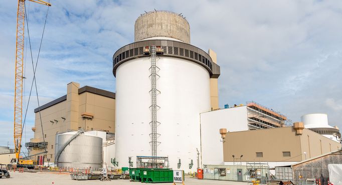 Jaderná elektrárna Plant Vogtle ve státě Georgia v USA, kterou provozuje společnost Georgia Power. Fotografie byly pořízené v listopadu v roce 2022.