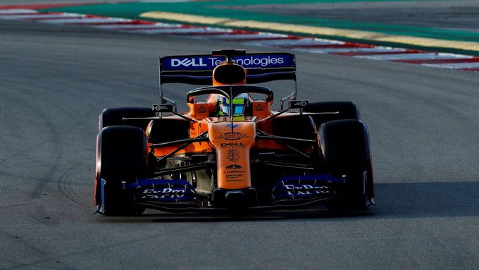 Lando Norris z McLarenu byl v Barceloně nejrychlejší při druhém testování formulí 1.