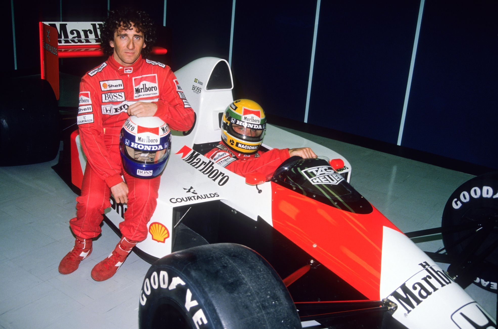 Alain Prost a Ayrton Senna (McLaren)
