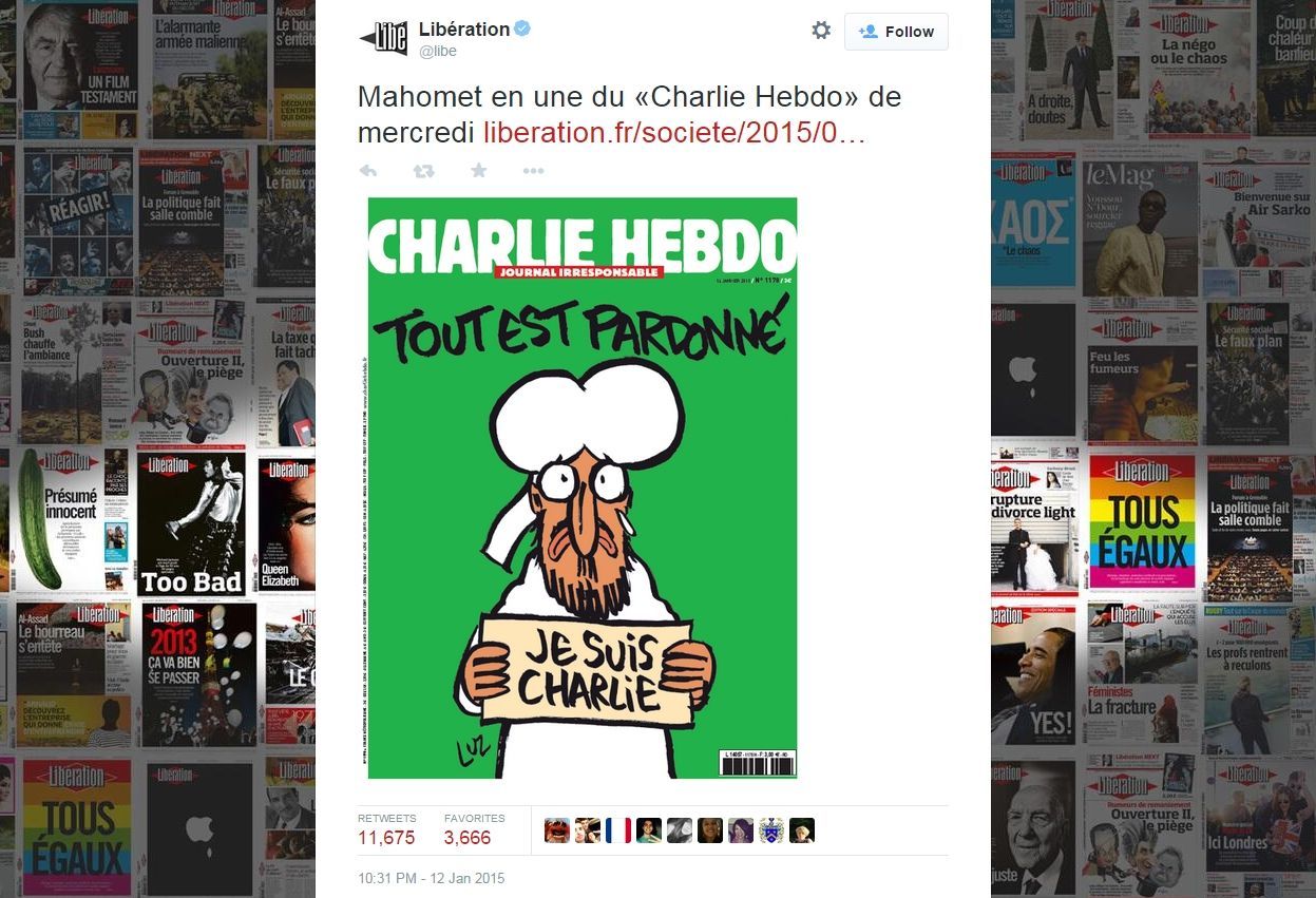 Charlie Hebdo - titulní strana