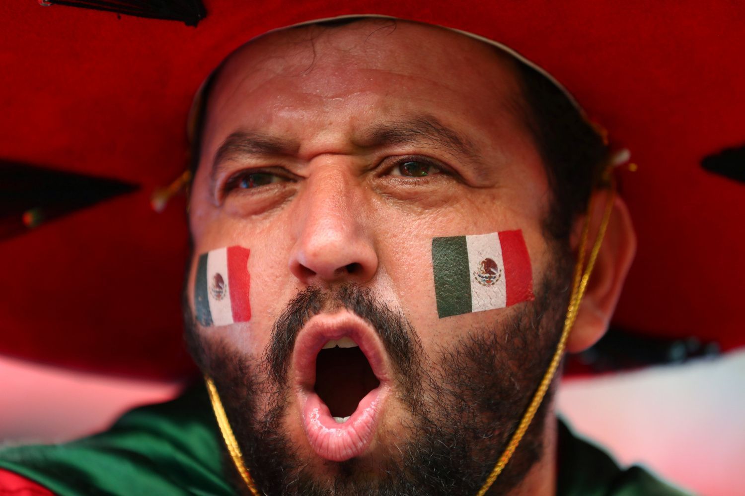 Fanoušci na zápase Mexiko - Brazílie na MS 2018