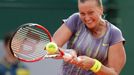 Petra Kvitová na French Open v zápase s Šuaj Pcheng