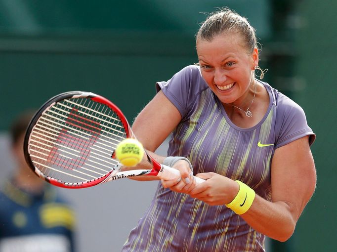 Petra Kvitová na French Open v zápase s Šuaj Pcheng