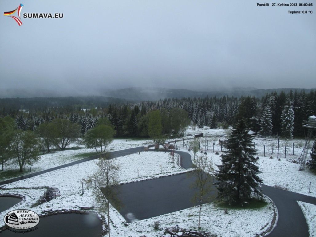 Zasněžená Šumava v květnu