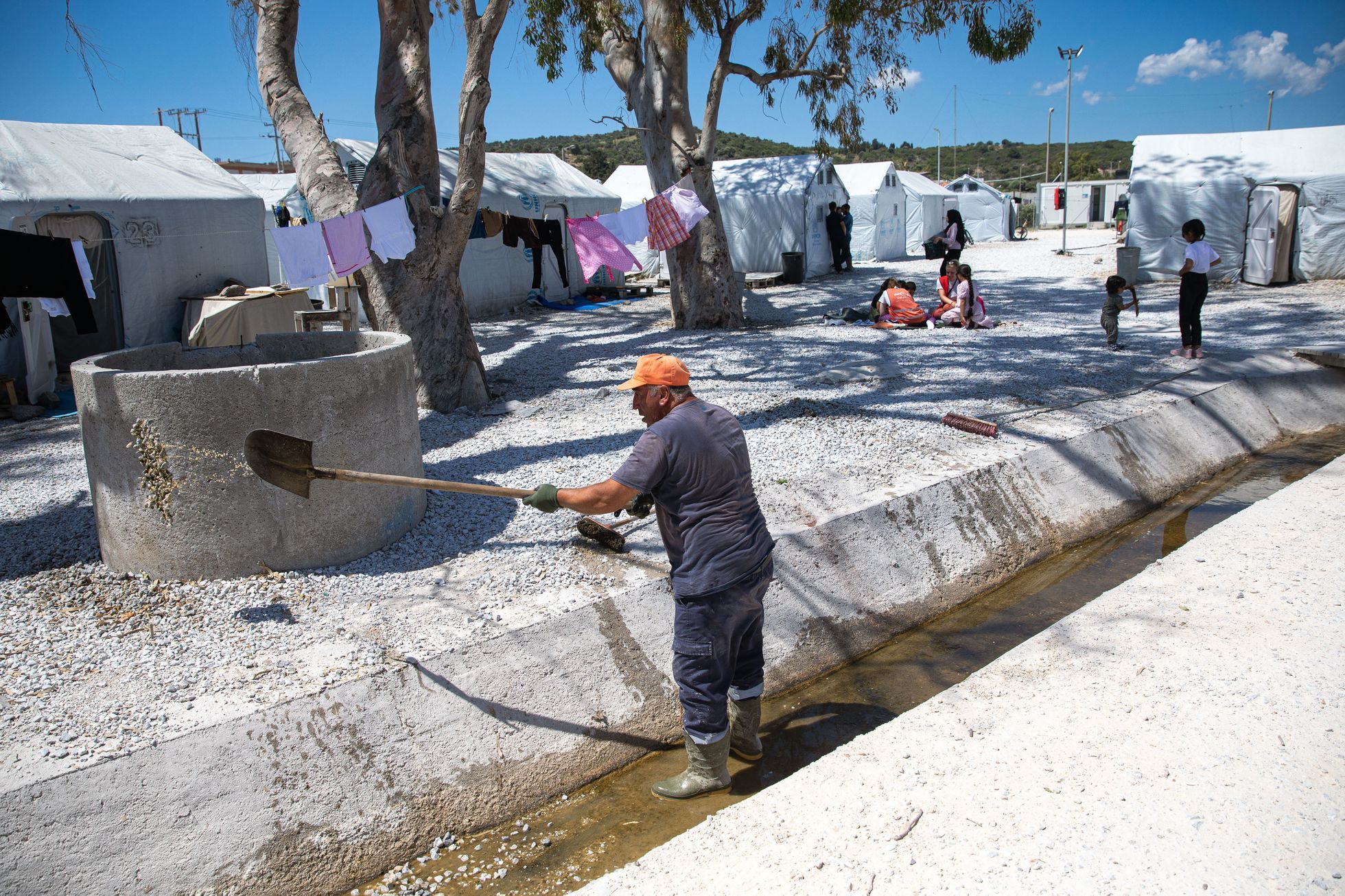 Uprchlický tábor Kara Tepe na ostrově Lesbos v Řecku, uprchlíci, migranti, uprchlická krize